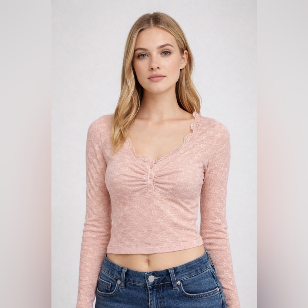 Baby pink lace Top size Small
